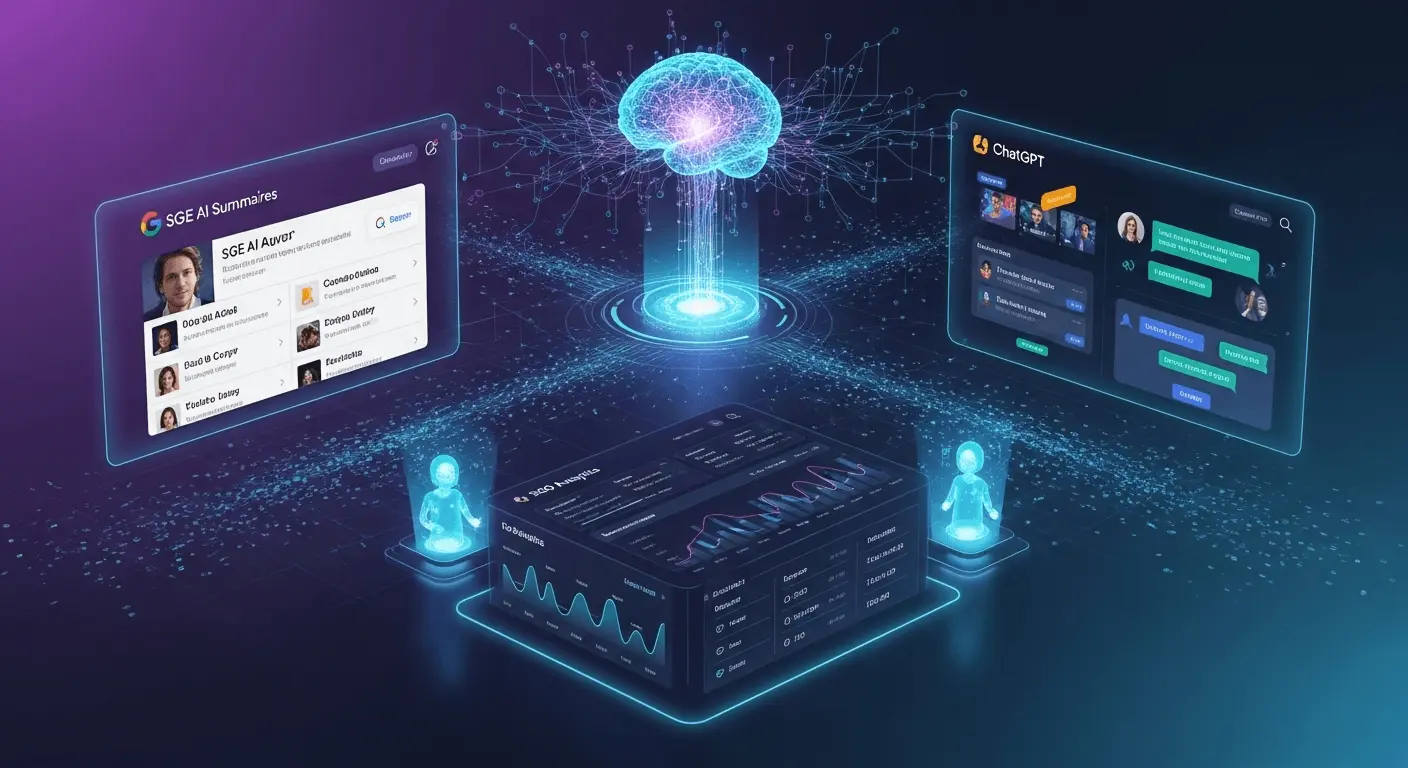 Artificial intelligence AI technology concept representing machine learning and future of search engine optimization