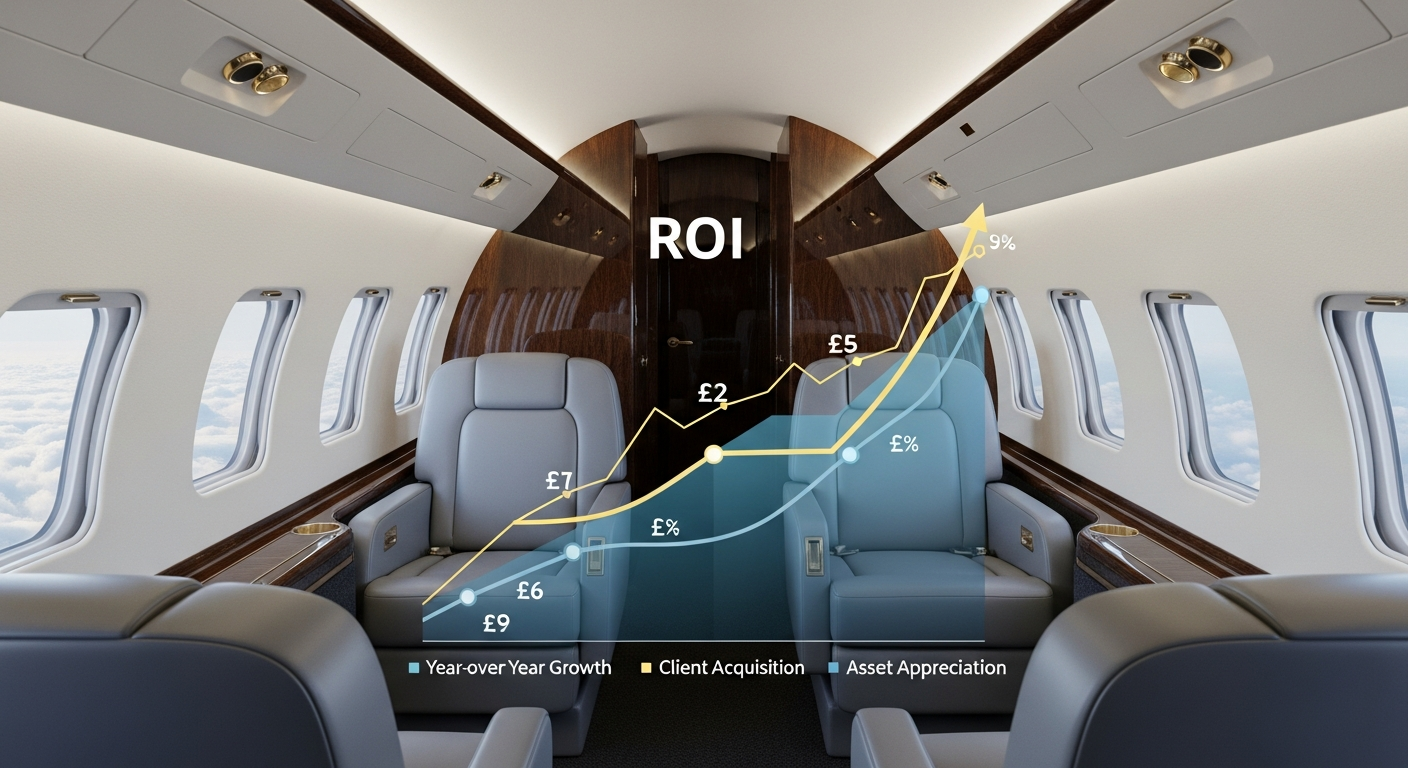 Aviation SEO ROI growth chart showing increasing returns