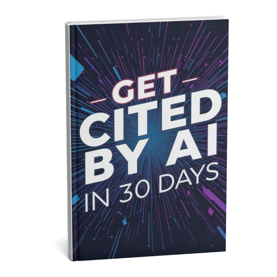 Get Cited by AI in 30 Days ebook cover