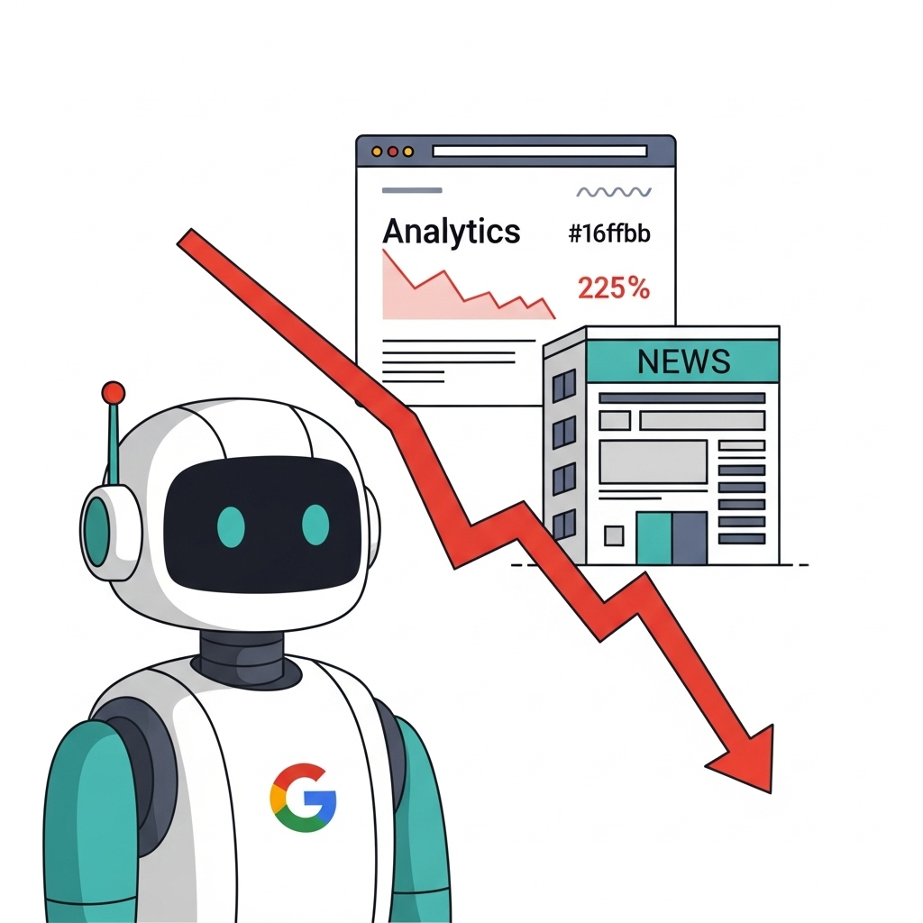 Google AI search update impact visualization showing traffic changes