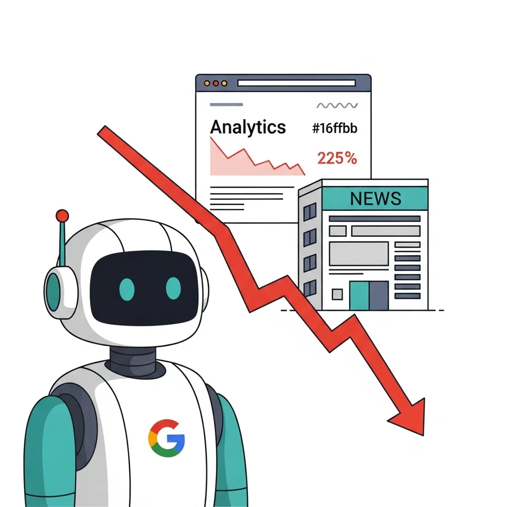 Google AI search update impact visualization showing traffic changes