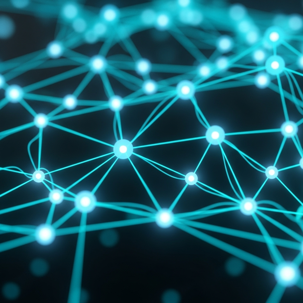 Link building network visualization showing backlinks and authority flow