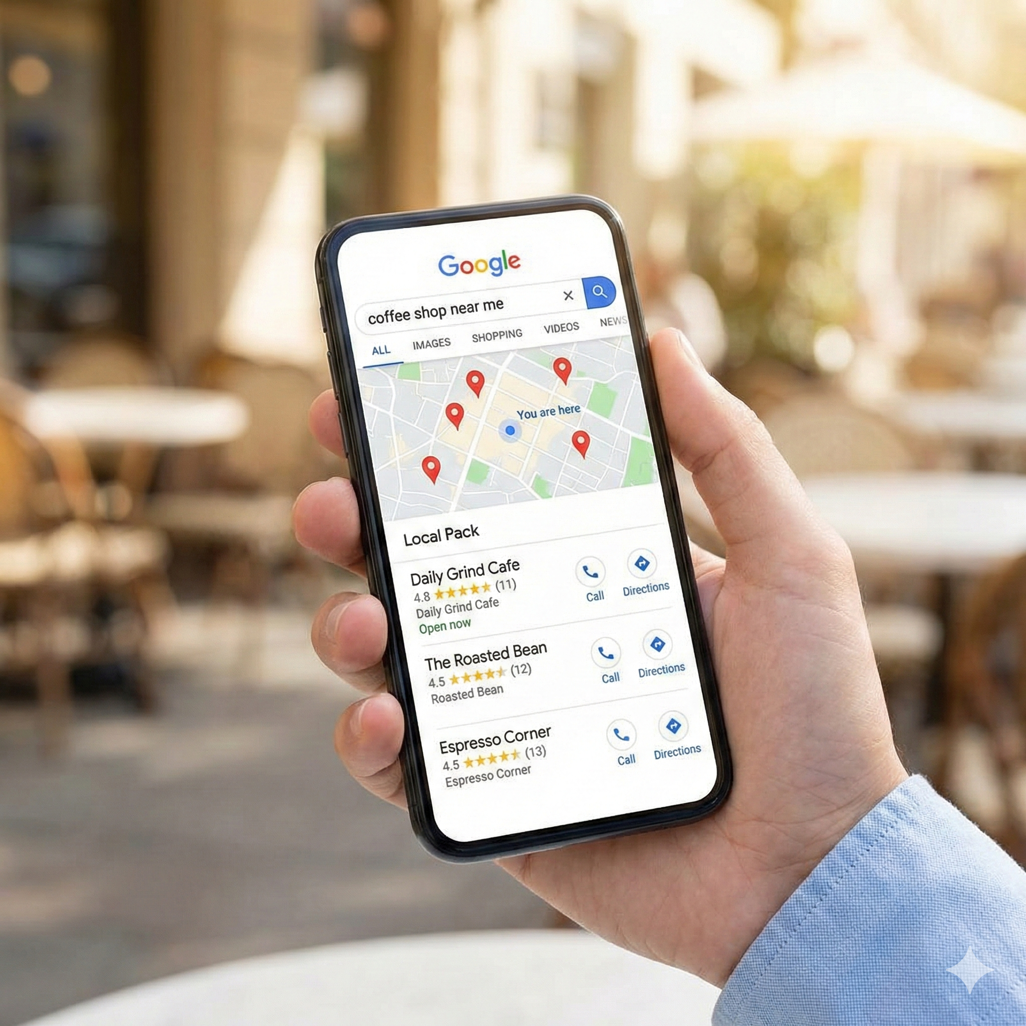 Google local pack search results showing FBO and private jet services - local SEO visibility example