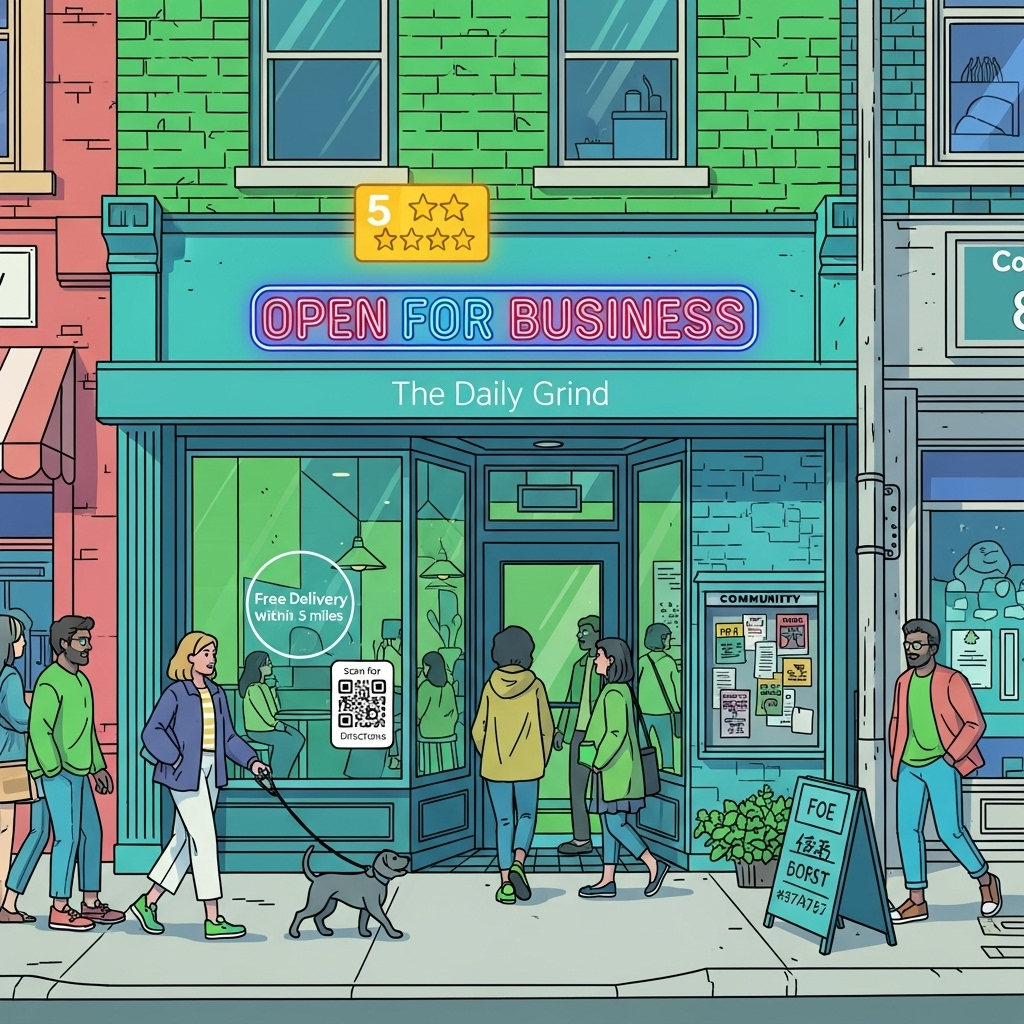 Mobile device displaying local SEO rankings on Google Maps with location-based search results and business listings for local businesses