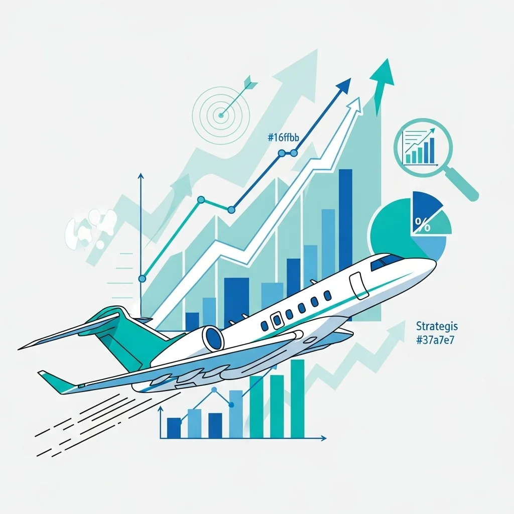 Private jet SEO growth strategy with analytics and success metrics