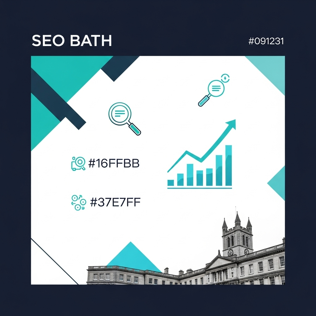 SEO specialist analysing Bath business search rankings and local keyword optimisation on laptop
