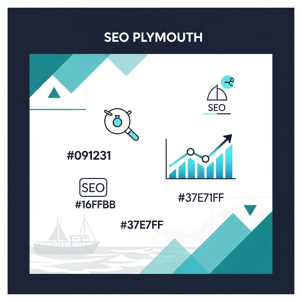 SEO specialist analysing Plymouth business search rankings and local keyword optimisation on laptop