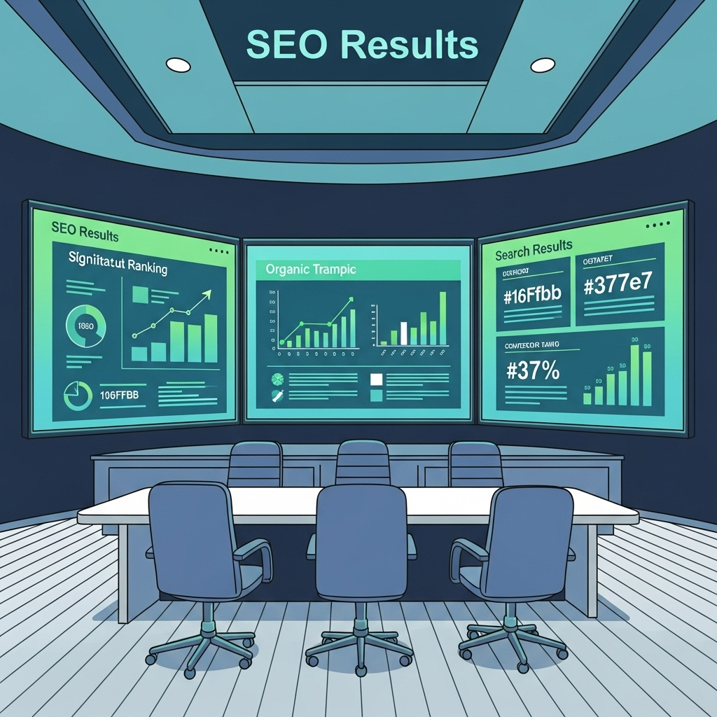 Private jet SEO strategy presentation showing organic ranking improvements for aviation charter companies