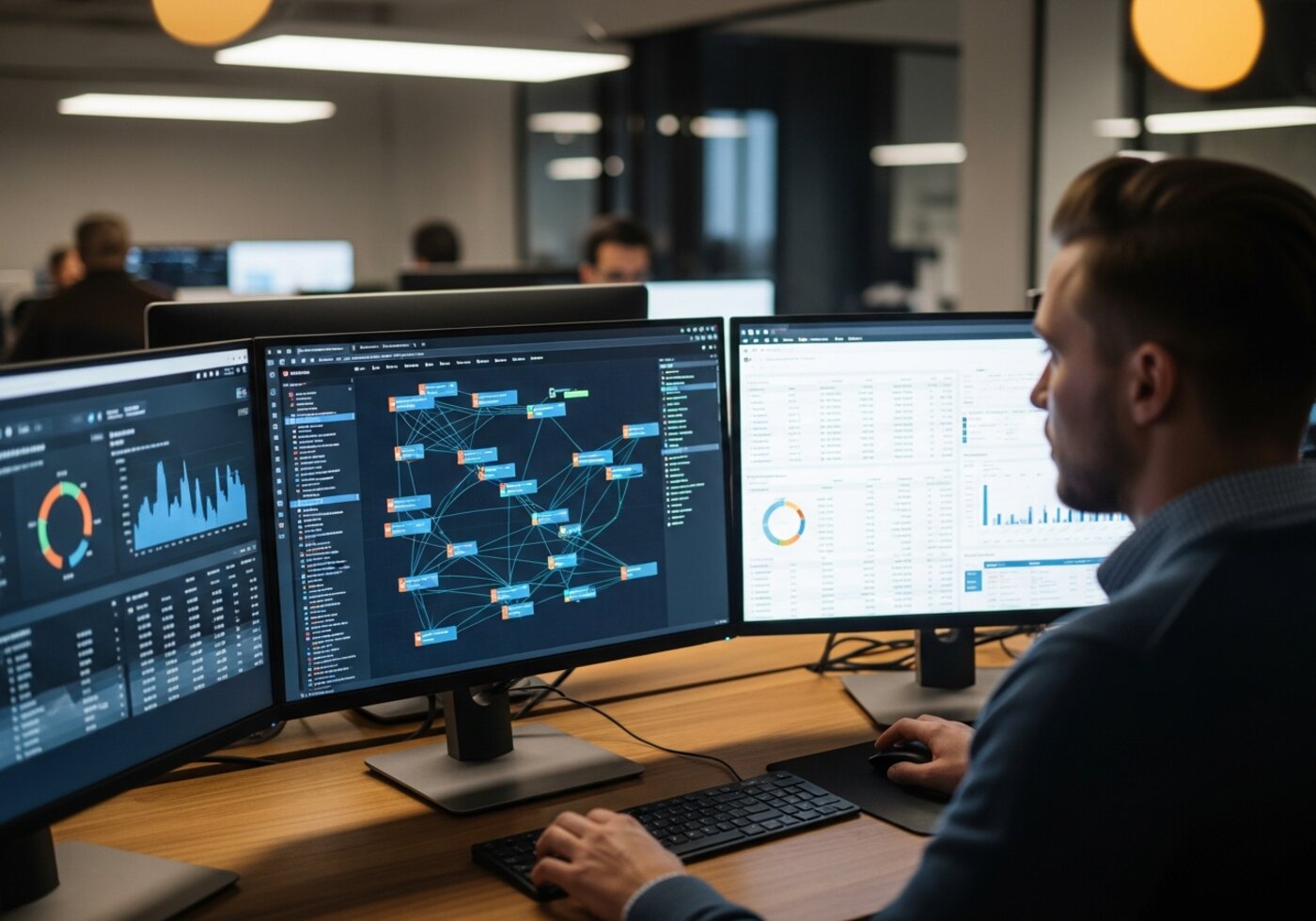 SEO specialist analysing backlink profile and link building opportunities