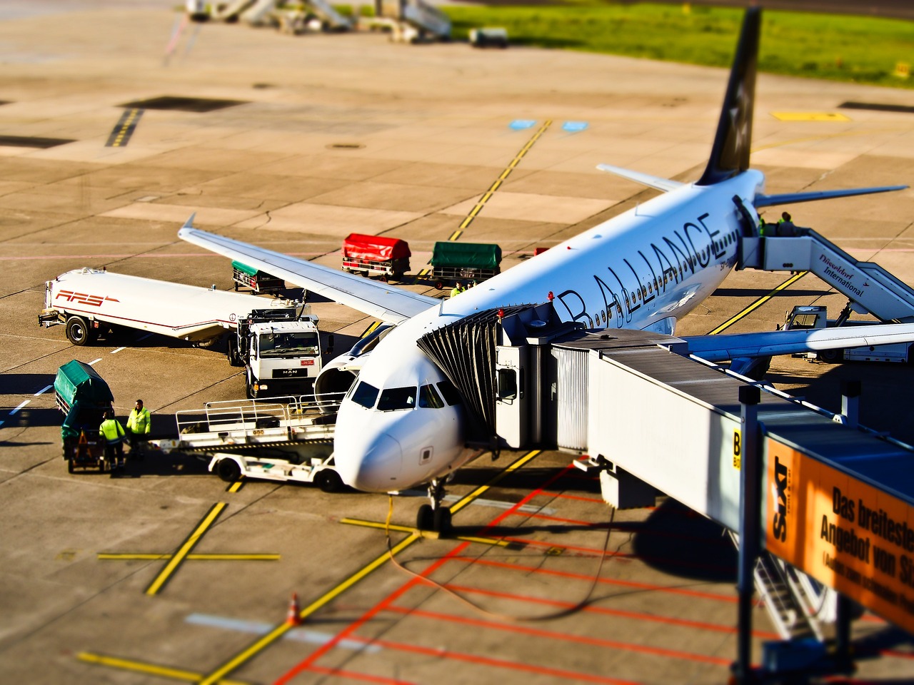 Private jet on runway at airport ready for departure on popular charter route